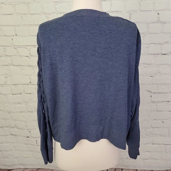 Victoria's Secret Braided Long Sleeve Top Blue L - Picture 4 of 7